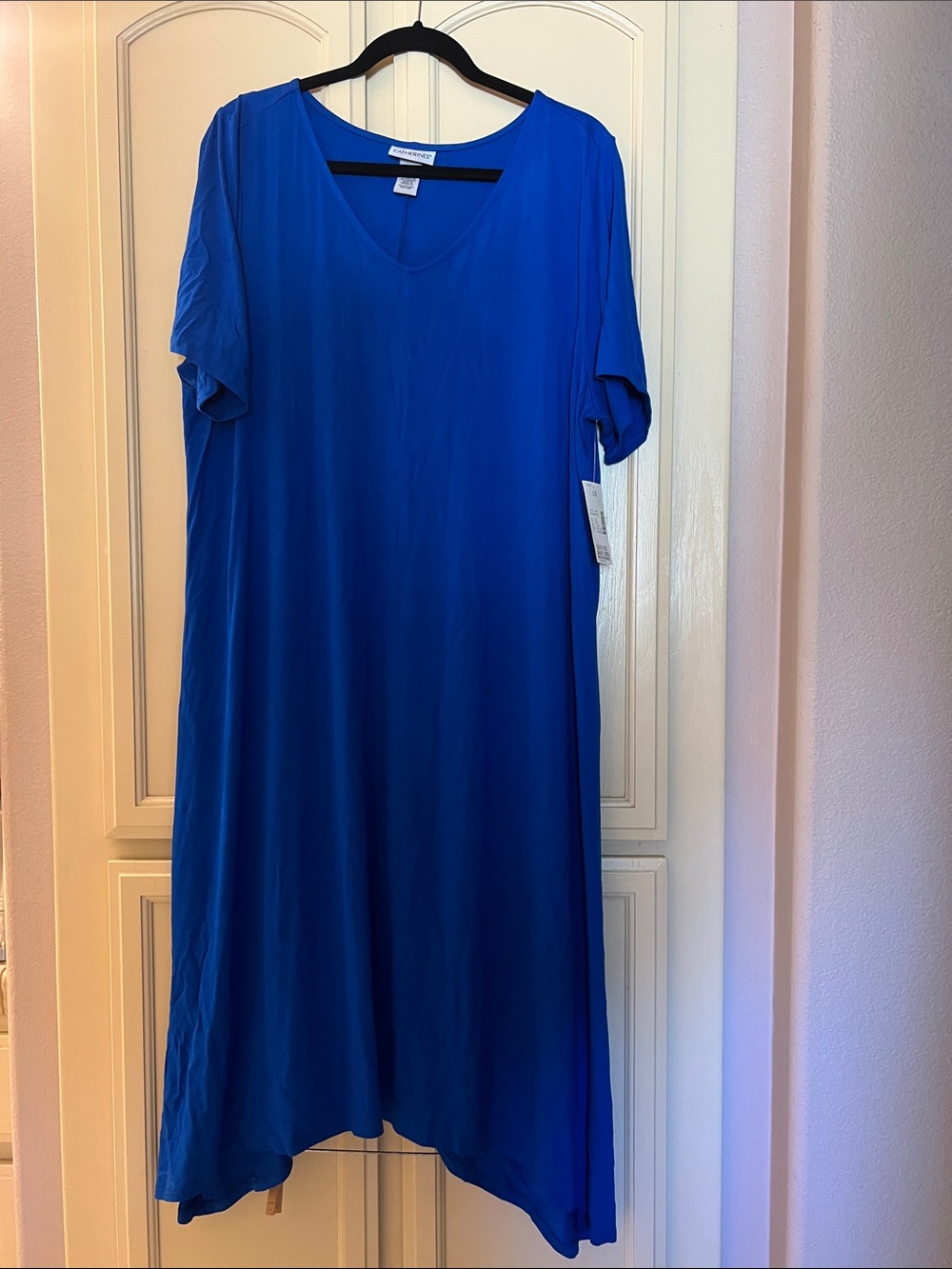 NWT 1x royal blue comfy Catherines 18/20 V-Neck Dress no pockets